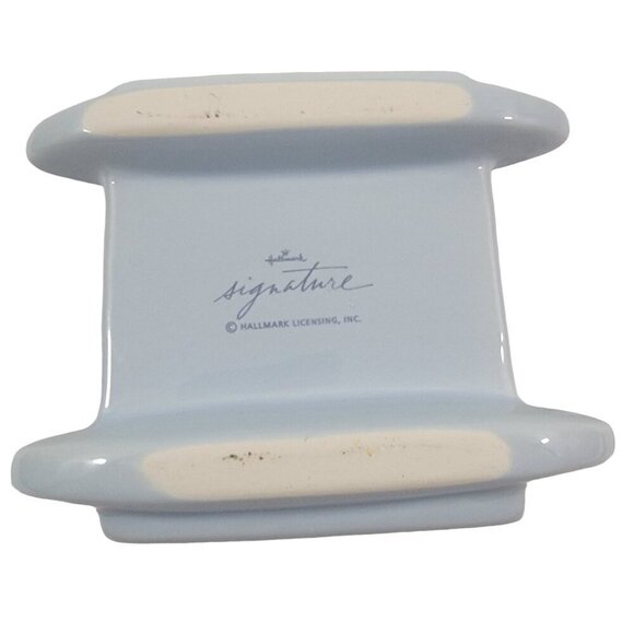 Hallmark Signature Baby Boy Blue Ceramic Keepsake Cradle Rocker Lots of Love - Picture 7 of 16